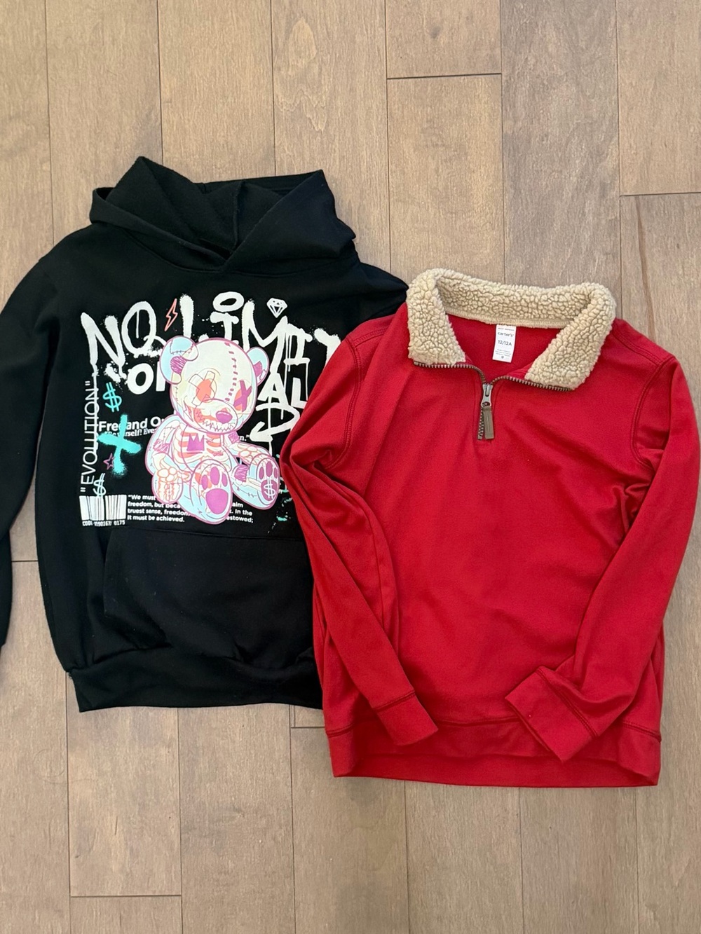 Carter's Red Sherpa-Collar Half-Zip Sweatshirt